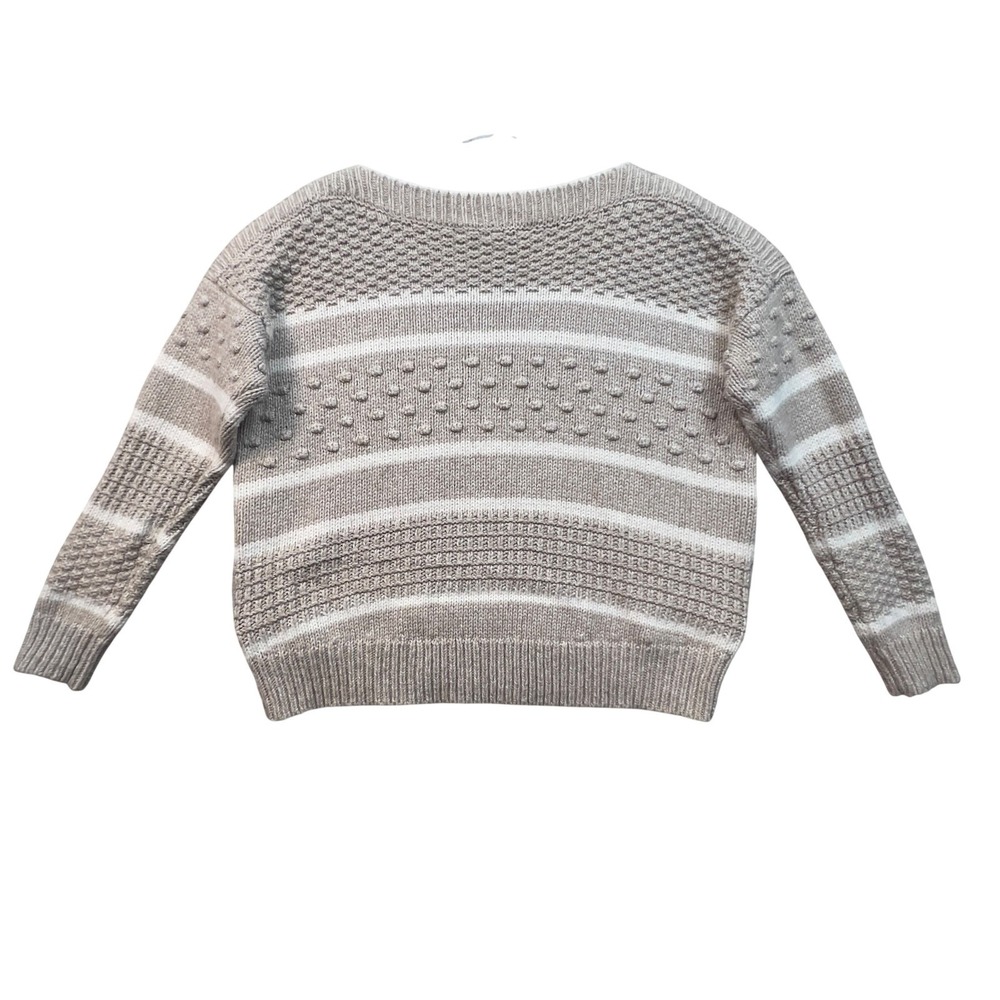 Victoria's Secret Pink Popcorn Stitch Sweater Women Large Cream Stripe Pocket - Picture 4 of 14